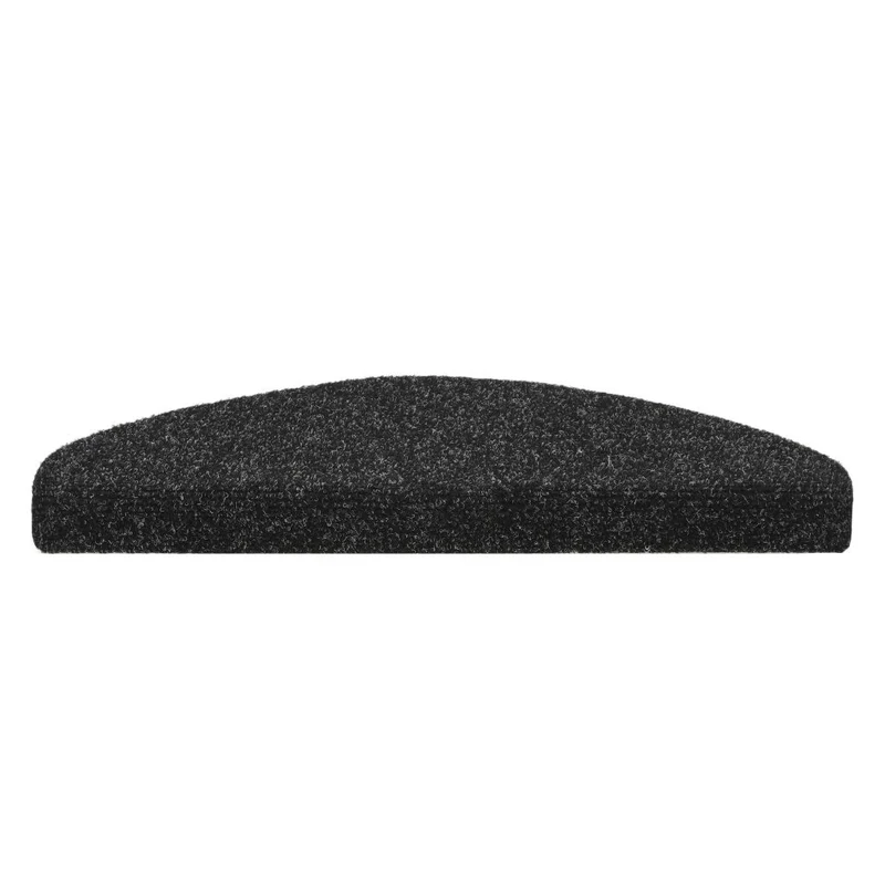Tapis d'escalier auto-adhésif Poinçon aiguilleté 15 pièces Noir DEC023312