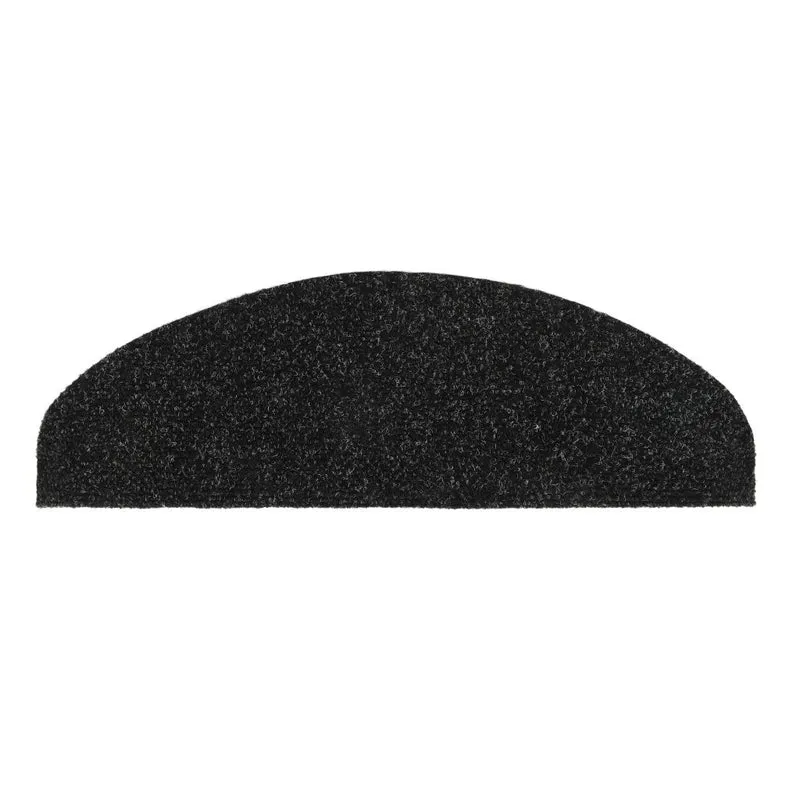 Tapis d'escalier auto-adhésif Poinçon aiguilleté 15 pièces Noir DEC023312