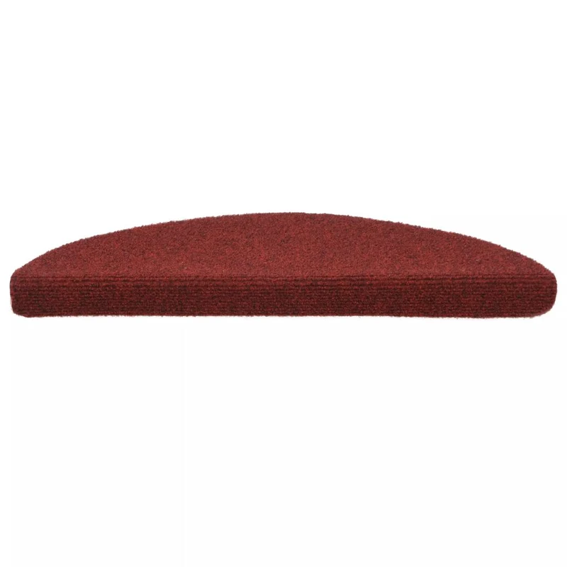 Tapis d'escalier auto-adhésif Poinçon aiguilleté 15 pièces Rouge DEC023308