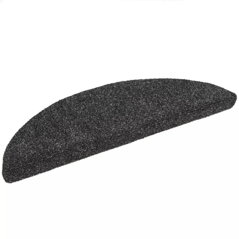Tapis d'escalier auto-adhésif 15 pièces 54 x 16 x 4 cm Gris foncé DEC023305