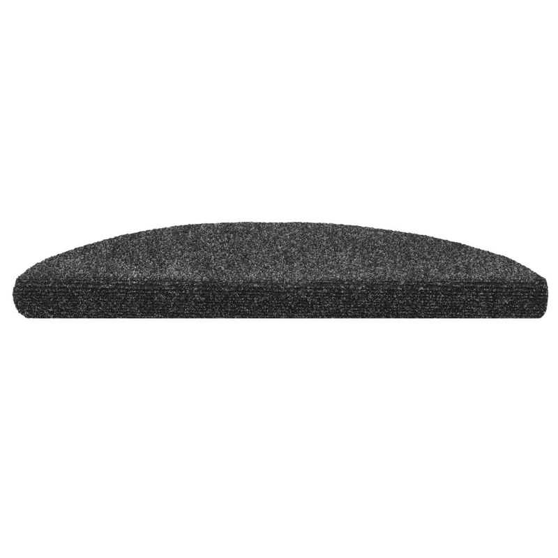 Tapis d'escalier auto-adhésif 15 pièces 54 x 16 x 4 cm Gris foncé DEC023305