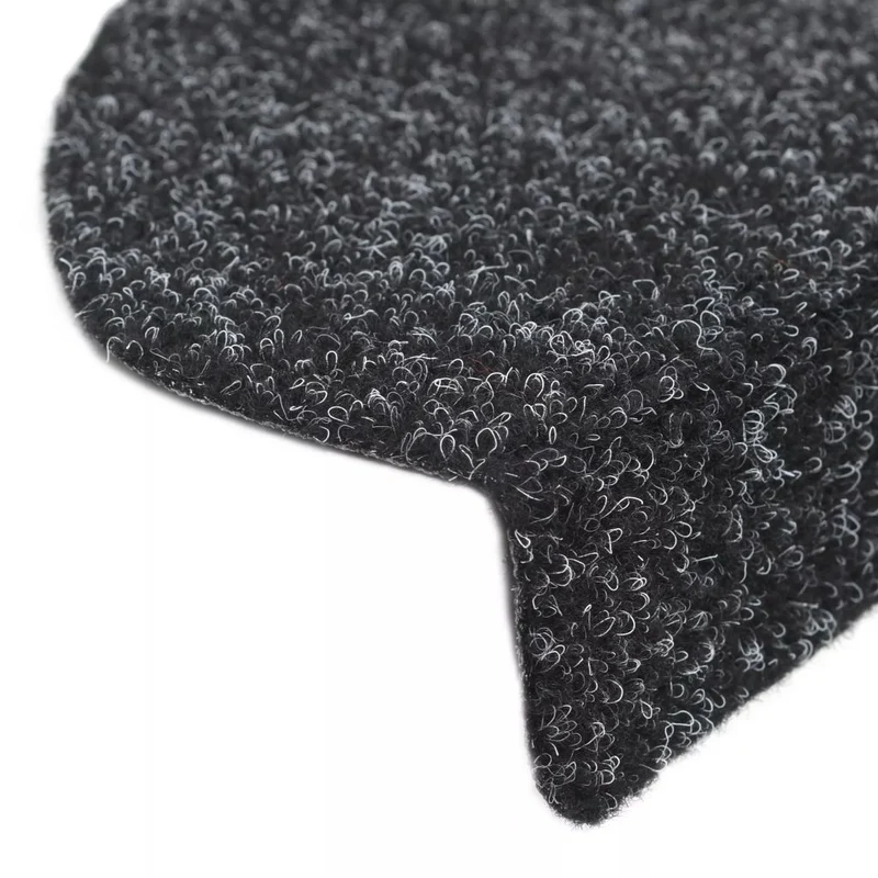 Tapis d'escalier auto-adhésif Poinçon aiguilleté 15 pièces Noir DEC023306