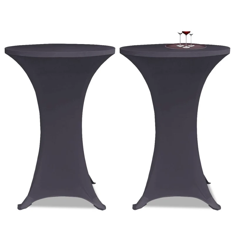 Housse de table extensible 80 cm 2 pcs Anthracite DEC022379