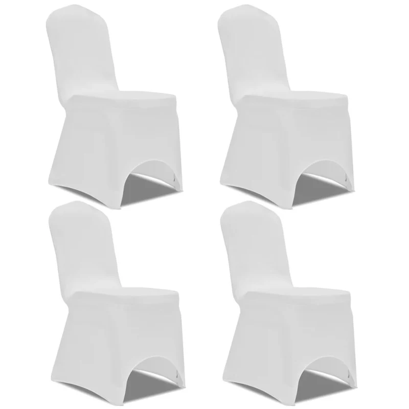 Housse de chaise extensible 4 pcs Blanc DEC022357