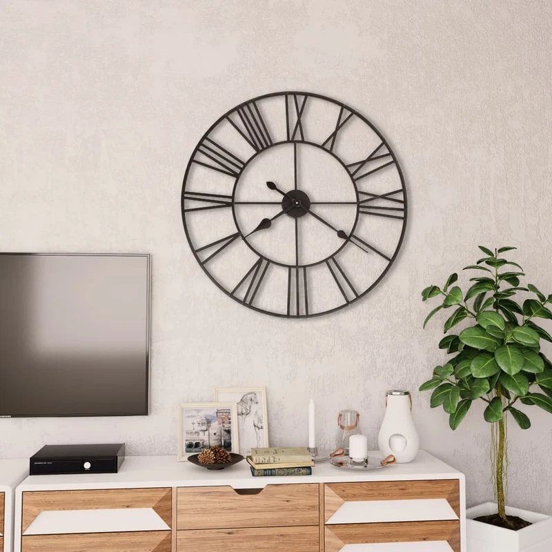 Horloge murale vintage avec mouvement à quartz Métal 80 cm XXL DEC022275