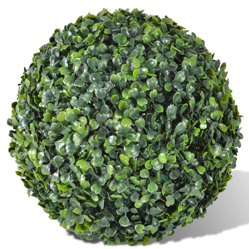 Plante artificielle boules de buis décoration intérieur ou extérieur 2 pièces 35 cm DEC022055
