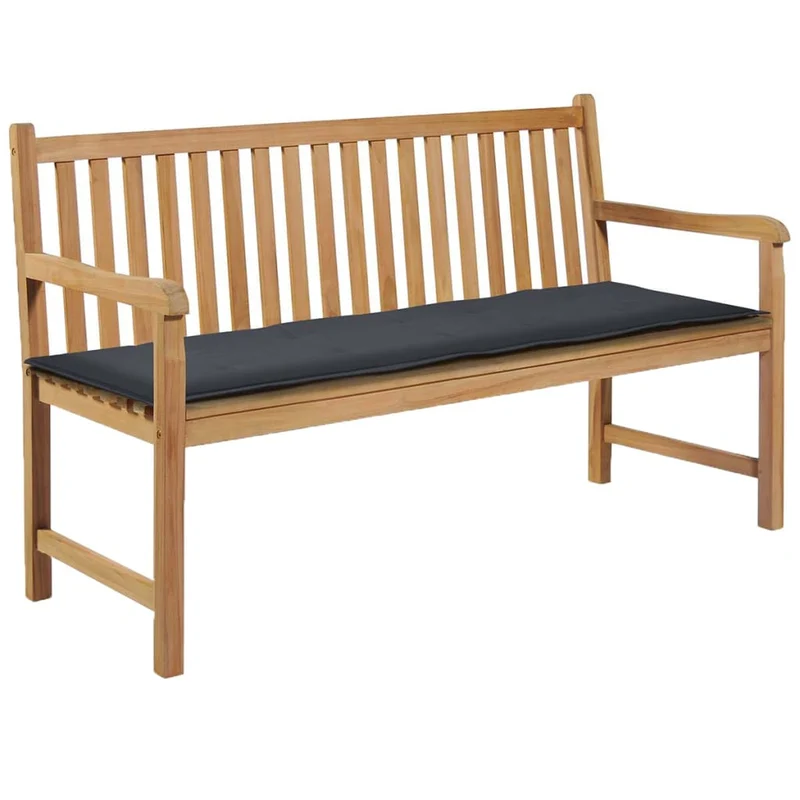 Coussin de banc de jardin en tissu anthracite 150x50x3 cm DEC021552