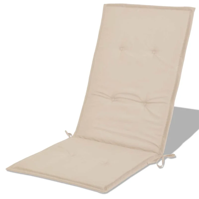 Lot de 4 coussins de chaise de jardin en tissu crème 120x50x3 cm DEC021547