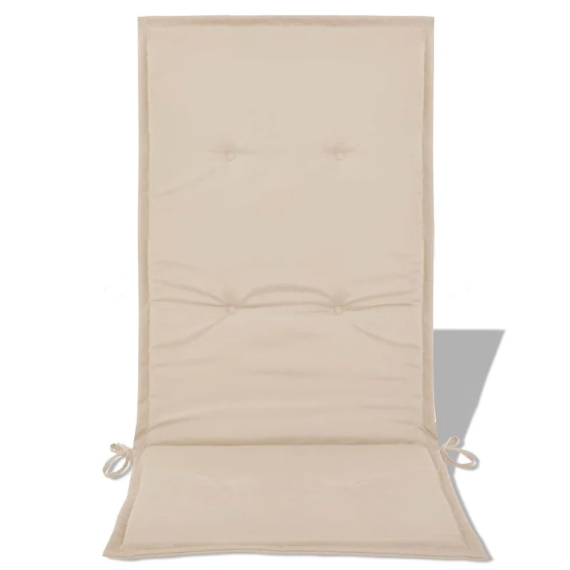 Lot de 4 coussins de chaise de jardin en tissu crème 120x50x3 cm DEC021547