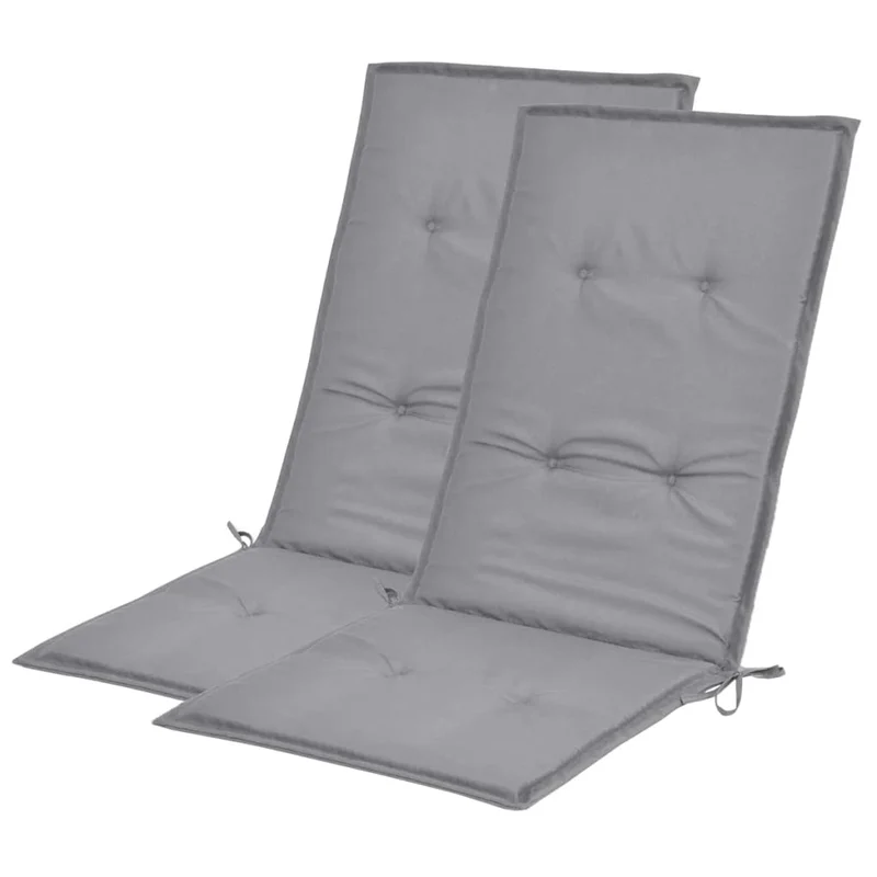 Lot de 2 coussins de chaise de jardin en tissu gris 120x50x3 cm DEC021544