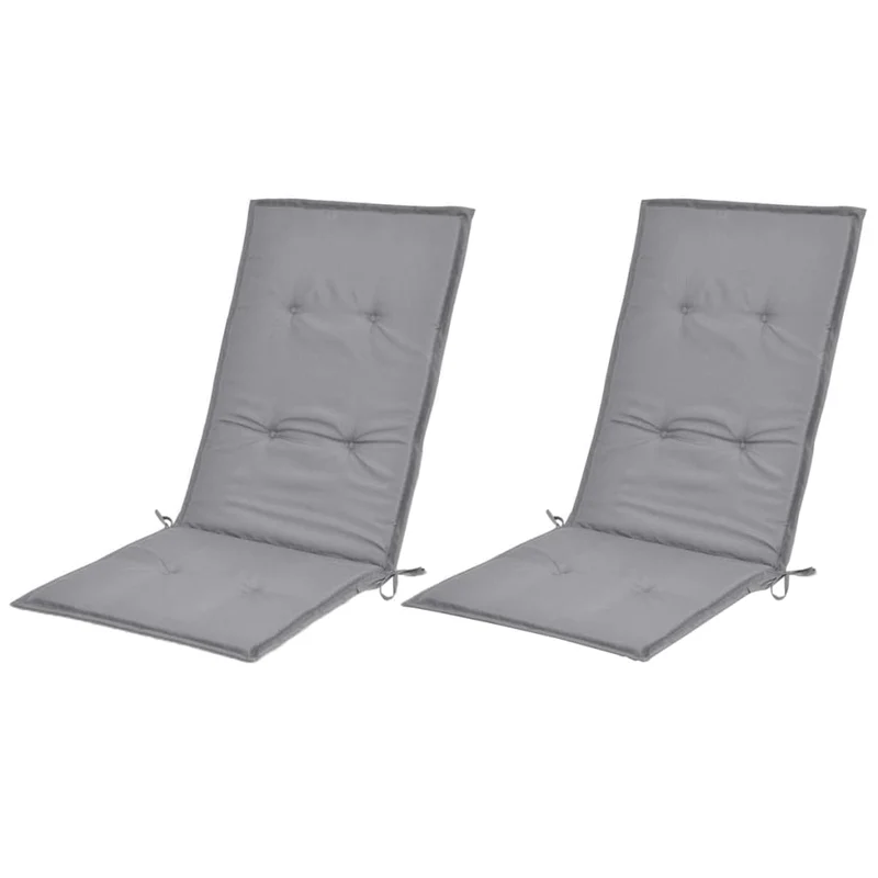 Lot de 2 coussins de chaise de jardin en tissu gris 120x50x3 cm DEC021544