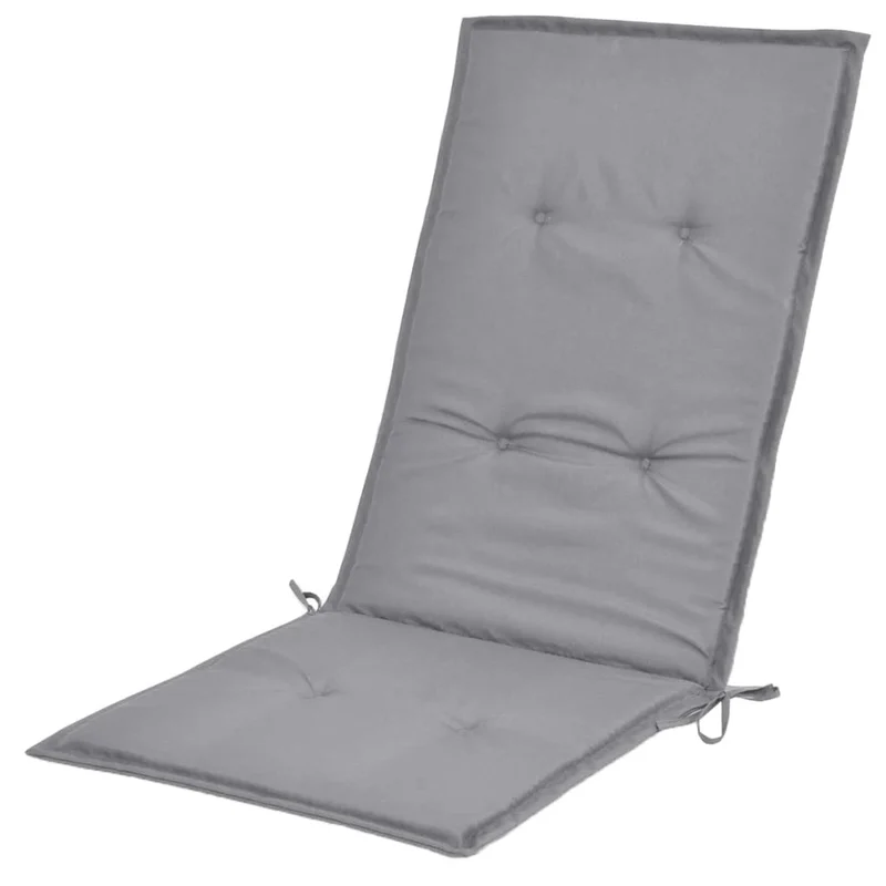 Lot de 2 coussins de chaise de jardin en tissu gris 120x50x3 cm DEC021544
