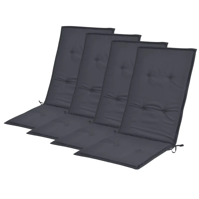Lot de 4 coussins de chaise de jardin en tissu anthracite 120x50x3 cm DEC021543