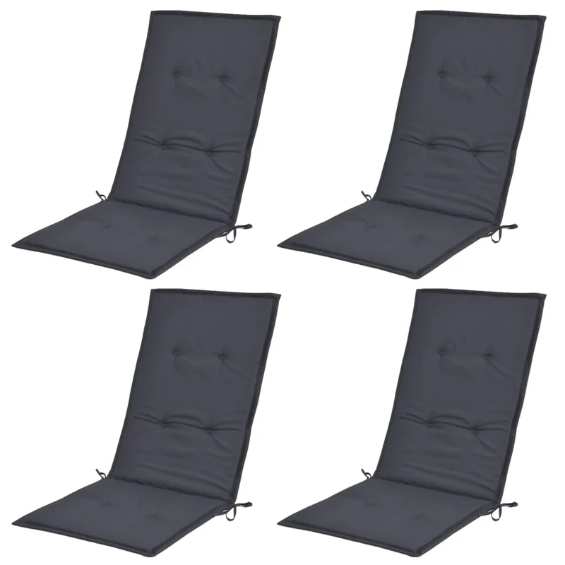 Lot de 4 coussins de chaise de jardin en tissu anthracite 120x50x3 cm DEC021543