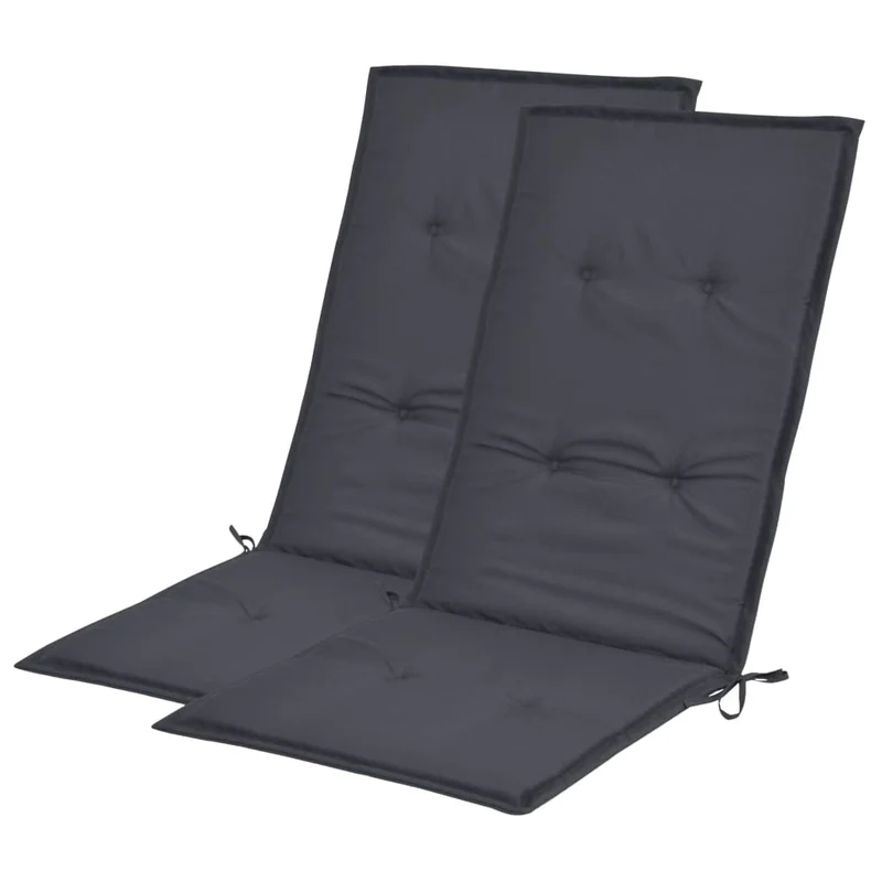 Lot de 2 coussins de chaise de jardin en tissu anthracite 120x50x3 cm DEC021542