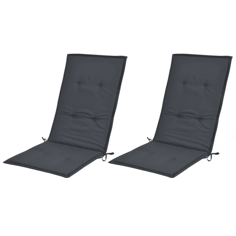Lot de 2 coussins de chaise de jardin en tissu anthracite 120x50x3 cm DEC021542