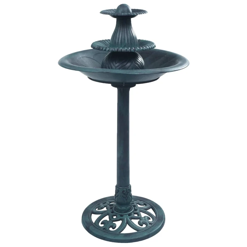 Décoration jardin baignoire mangeoire pour oiseaux avec fontaine Vert 50x91 cm Plastique DEC020805
