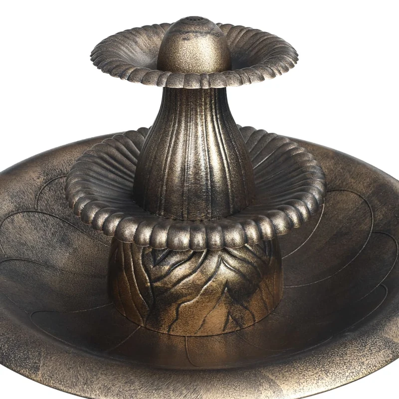 Décoration jardin baignoire mangeoire pour oiseaux avec fontaine Bronze 50x91 cm Plastique DEC020806