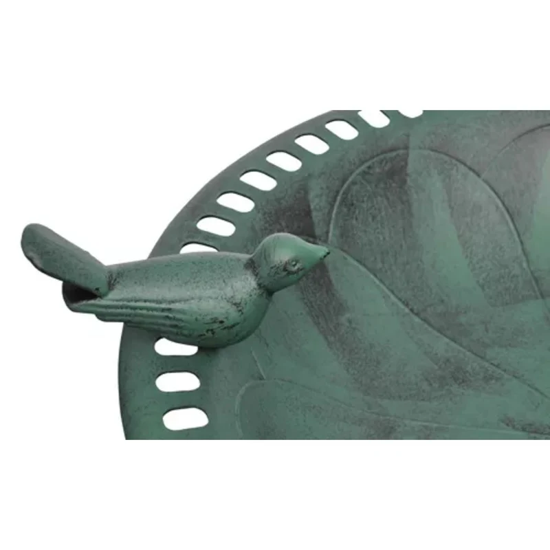 Bain d'oiseau sur pied vert avec oiseau décoratif abreuvoir mangeoire 54x50x76 cm DEC020797