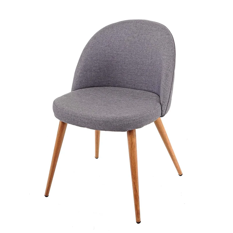 Lot de 2 chaises de salle à manger gris foncé pieds en bois style rétro CDS04415