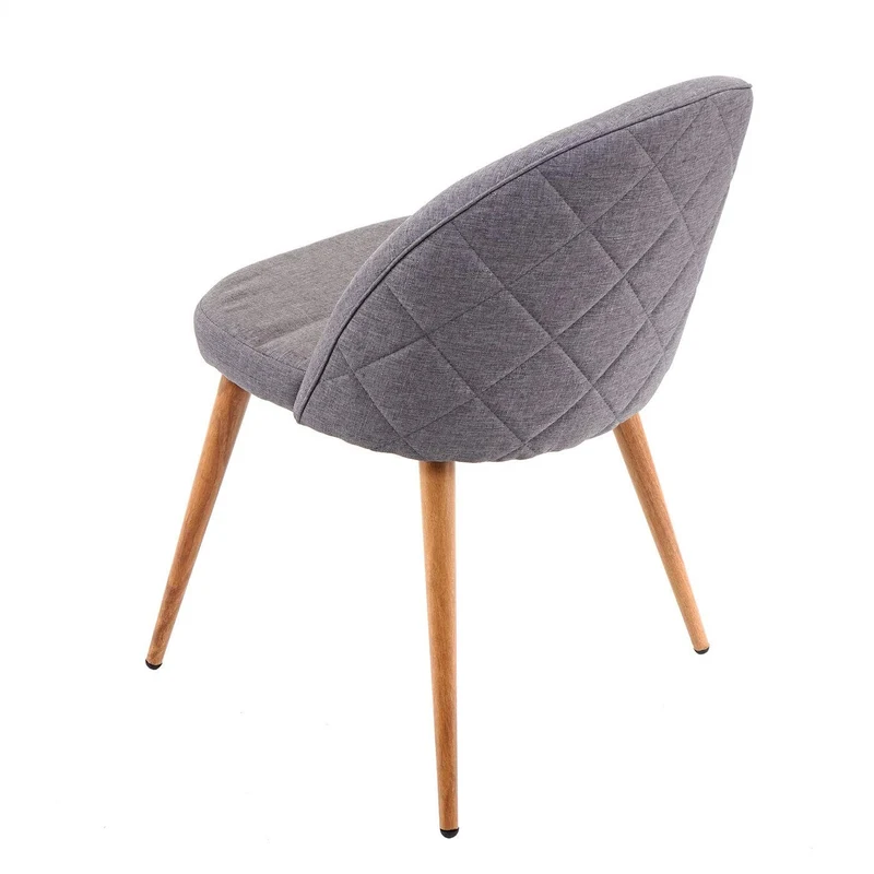 Lot de 2 chaises de salle à manger gris foncé pieds en bois style rétro CDS04415