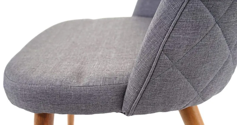 Lot de 2 chaises de salle à manger gris foncé pieds en bois style rétro CDS04415