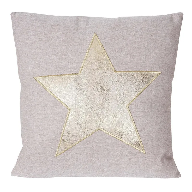 Coussin avec motif étoile effet brillant 45x45 cm déhoussable DEC04080