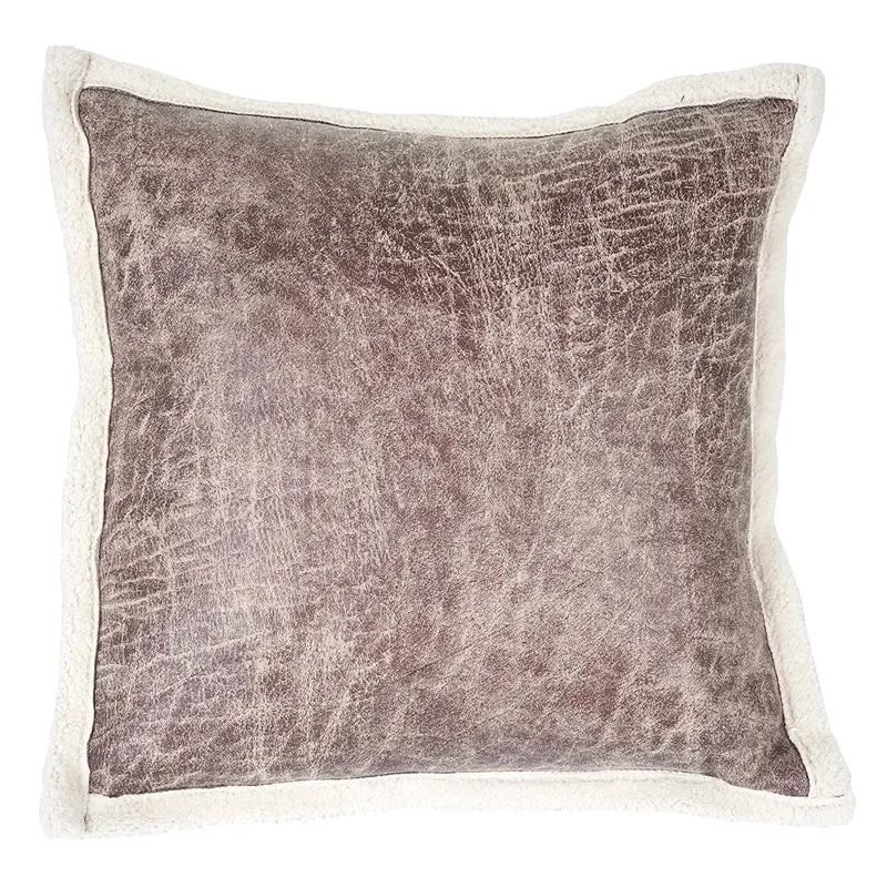 Coussin marron effet suède 45x45 cm déhoussable DECO04067