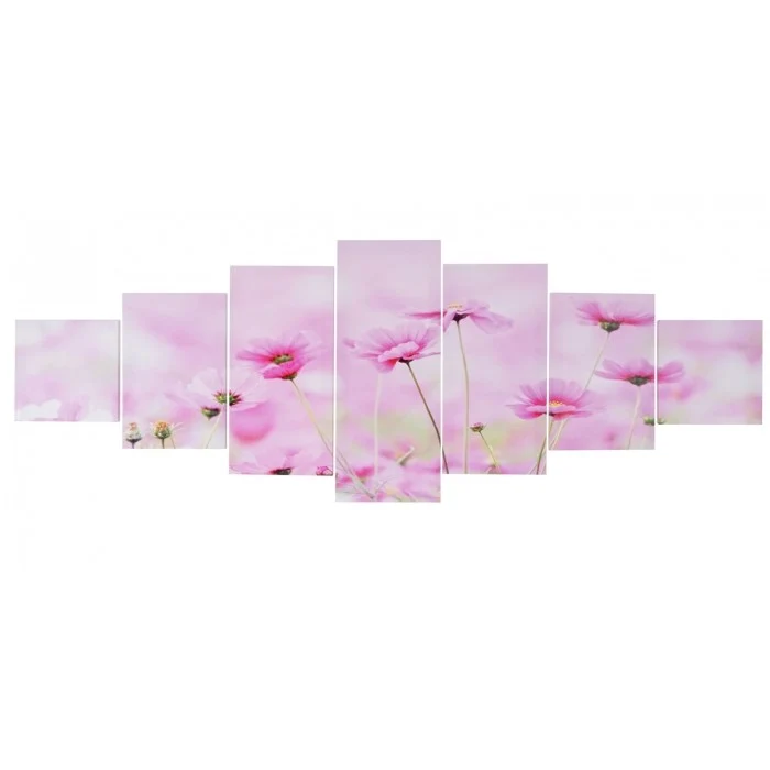 Toile de décoration murale kit de 7 pièces 140x50cm motif fleur DEC04043