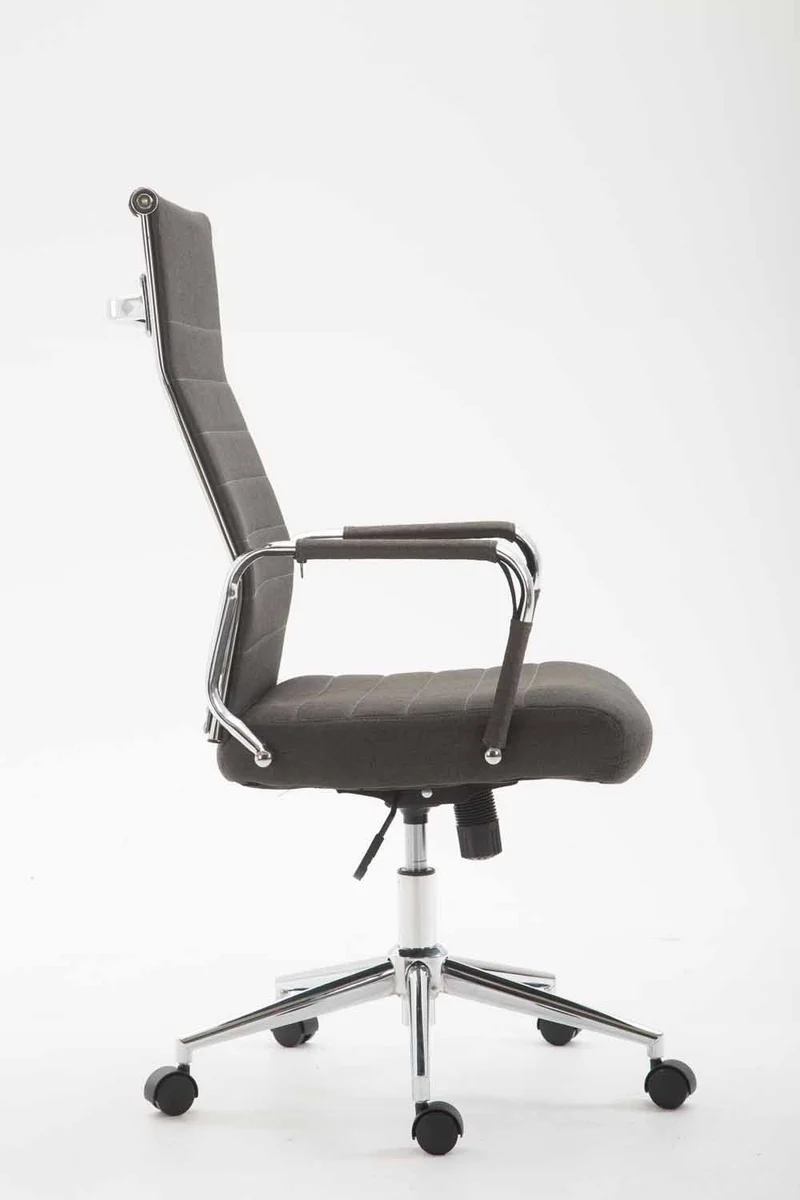 Fauteuil de bureau en tissu gris foncé avec assise rembourrée pivotant BUR10234