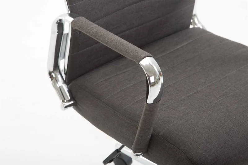 Fauteuil de bureau en tissu gris foncé avec assise rembourrée pivotant BUR10234