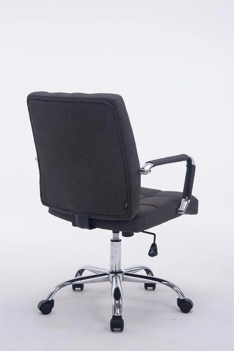 Chaise fauteuil de bureau à roulettes en tissu gris foncé hauteur réglable BUR10110