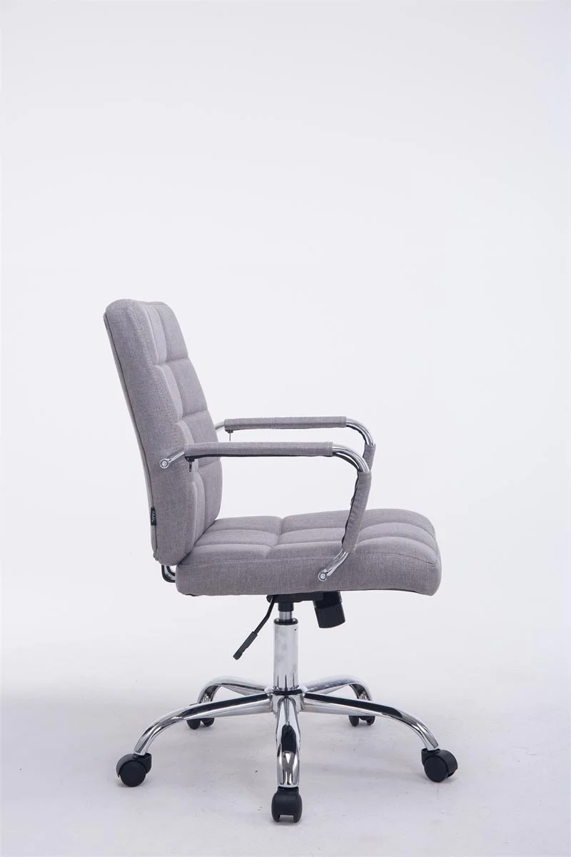 Chaise fauteuil de bureau à roulettes en tissu gris hauteur réglable BUR10113