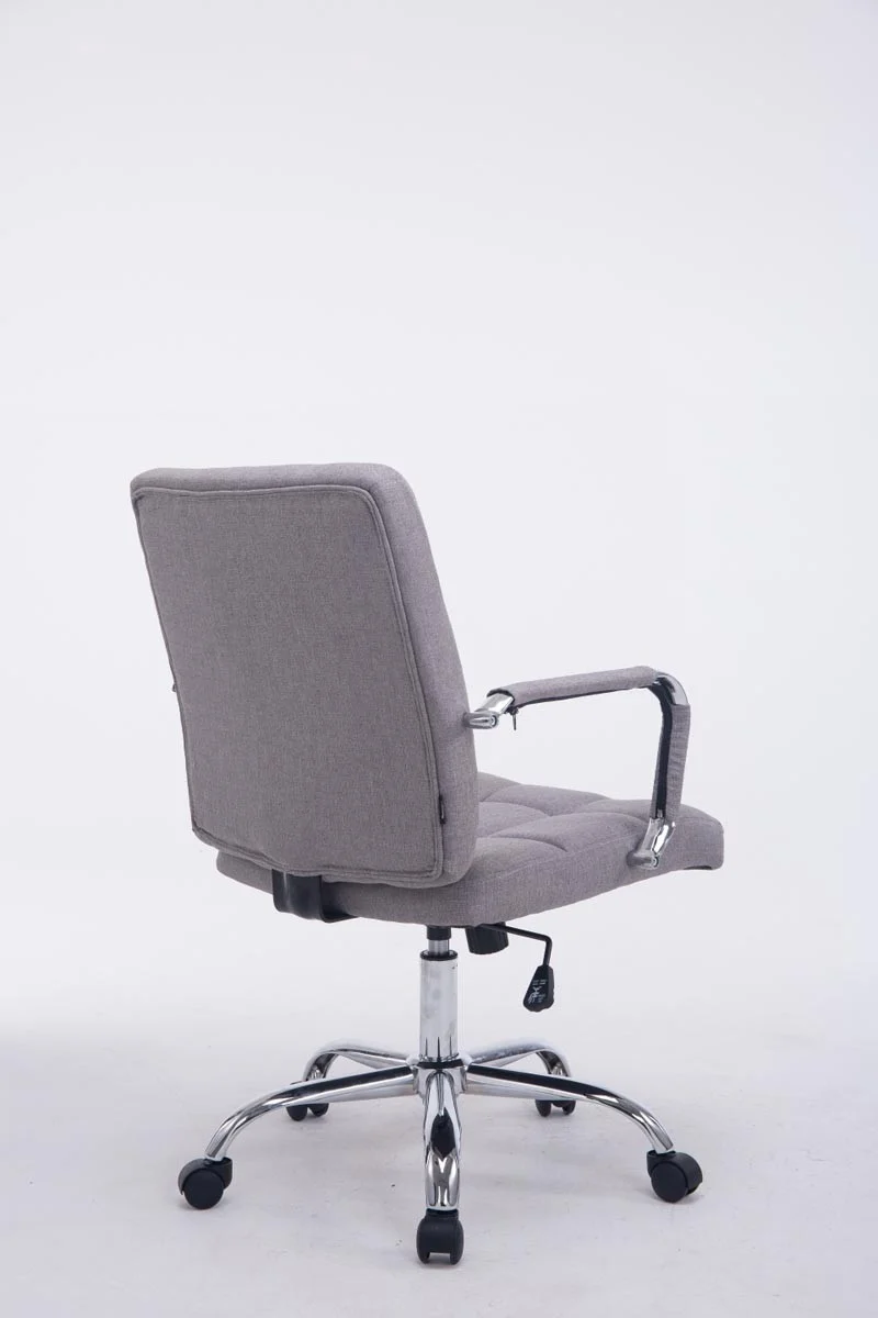 Chaise fauteuil de bureau à roulettes en tissu gris hauteur réglable BUR10113
