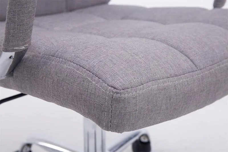 Chaise fauteuil de bureau à roulettes en tissu gris hauteur réglable BUR10113