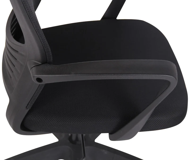 Chaise fauteuil de bureau sur roulettes en maille gris et noir réglable avec accoudoirs BUR10357