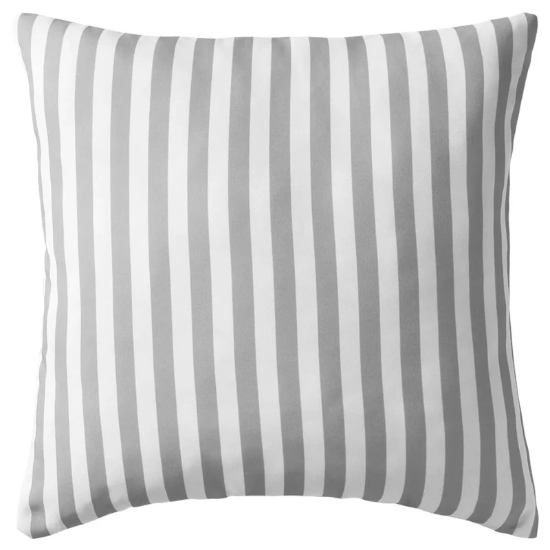 Lot de 4 coussins oreiller pour extérieur décoration jardin rayure 45 x 45 cm gris DEC020110