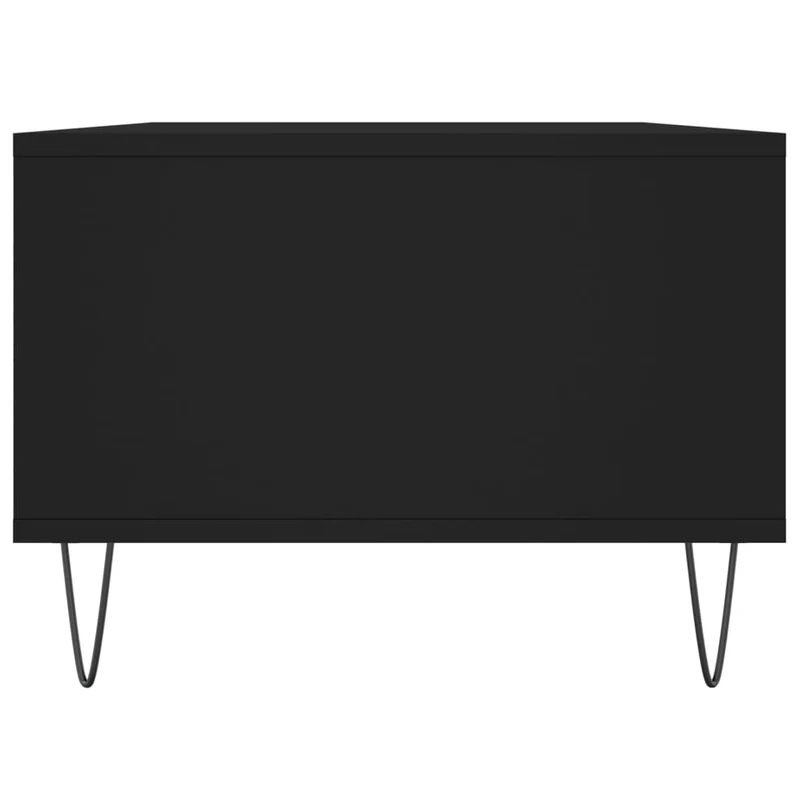 Table basse design moderne et contemporaine 90 x 50 x 36,5 cm bois d'ingénierie noir et métal DEC039828