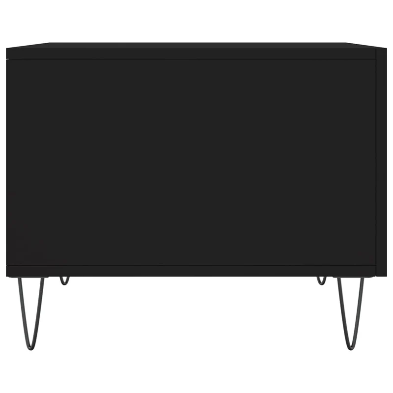 Table basse avec tiroir design moderne et contemporain 50 x 50 x 40 cm bois d'ingénierie noir et fer DEC039669