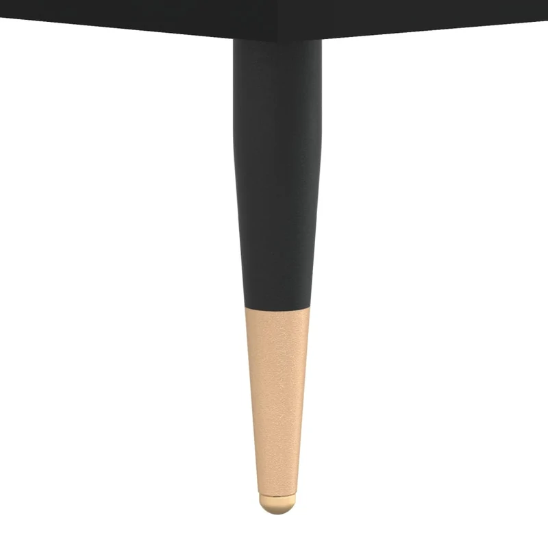 Table basse avec tiroir design moderne et contemporaine 50 x 46 x 50 cm bois d’ingénierie noir et métal DEC039658