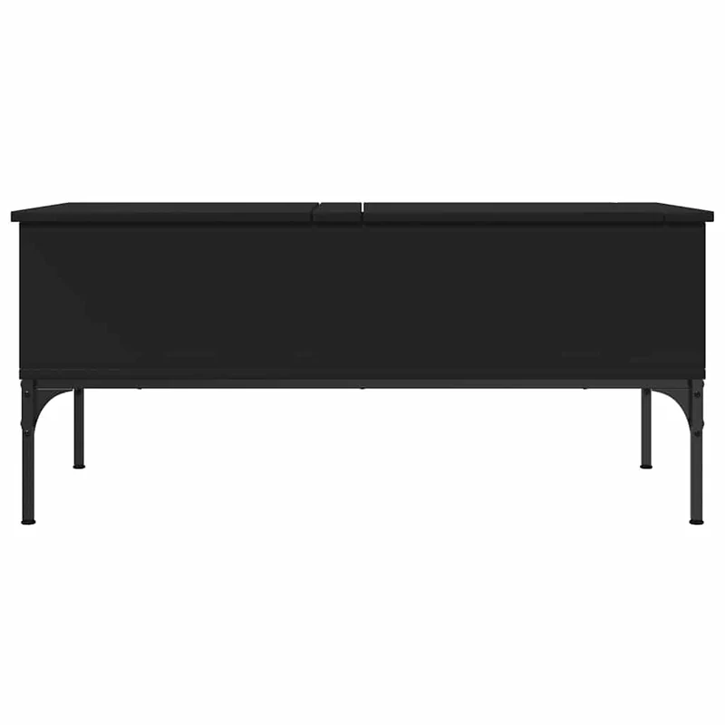 Table basse design moderne et contemporaine 100 x 50 x 45 cm bois d'ingénierie et métal noir DEC039563