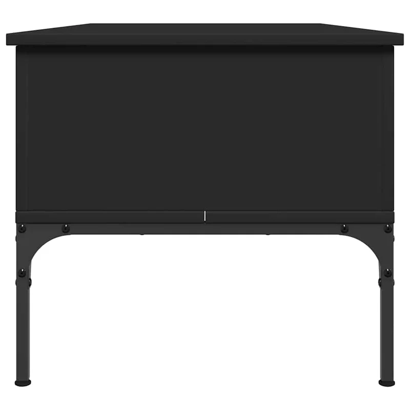 Table basse design moderne et contemporaine 100 x 50 x 45 cm bois d'ingénierie et métal noir DEC039563