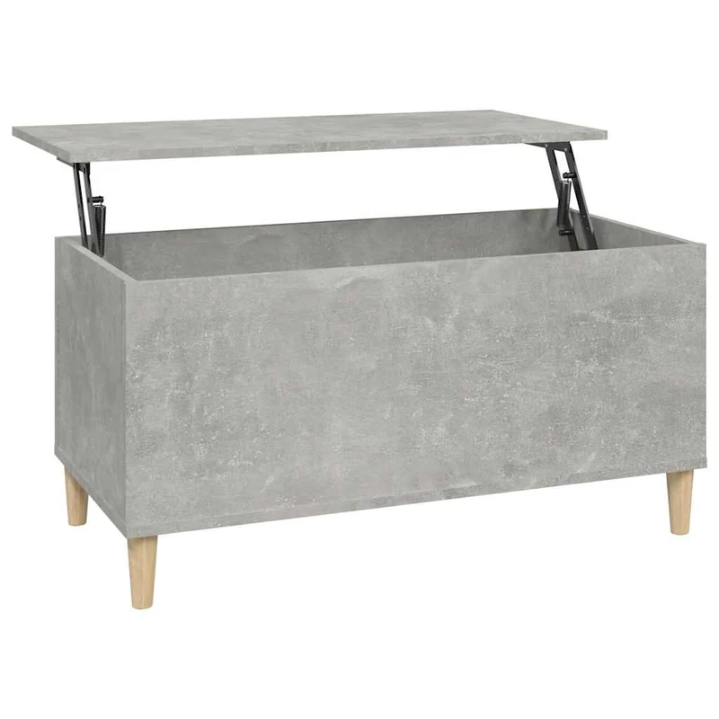 Table basse avec plateau relevable design moderne et contemporaine 90 x 44,5 x 45 cm bois d'ingénierie gris DEC039354