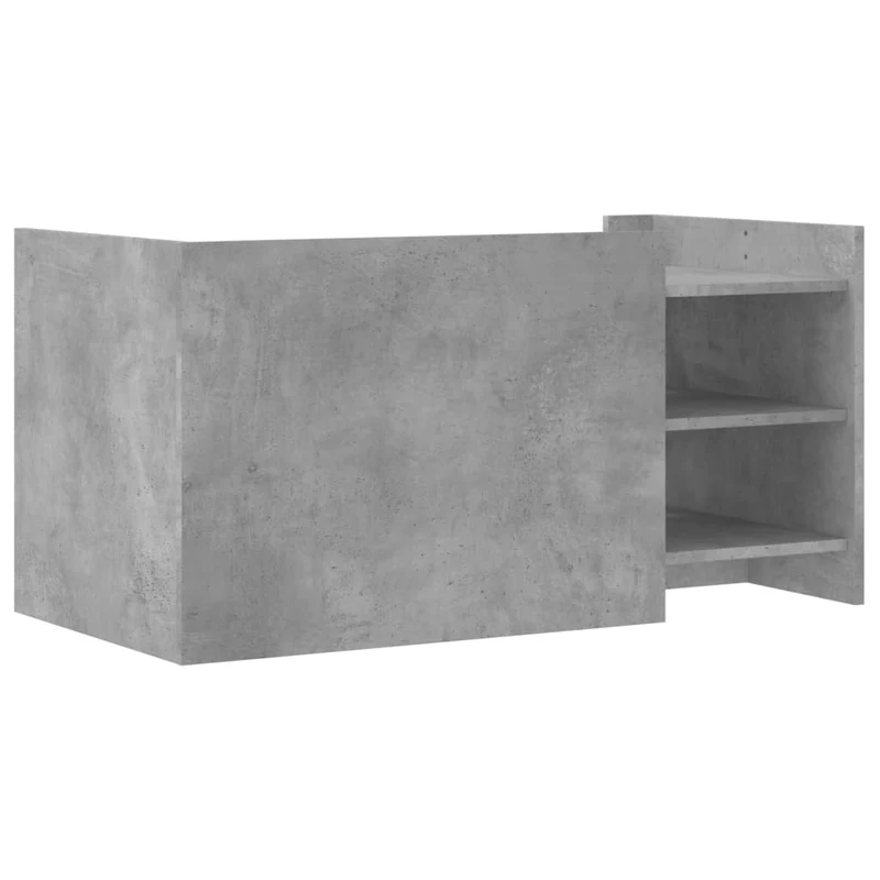 Table basse avec étagères design moderne et contemporaine 100 x 50 x 50 cm bois d'ingénierie gris DEC039237