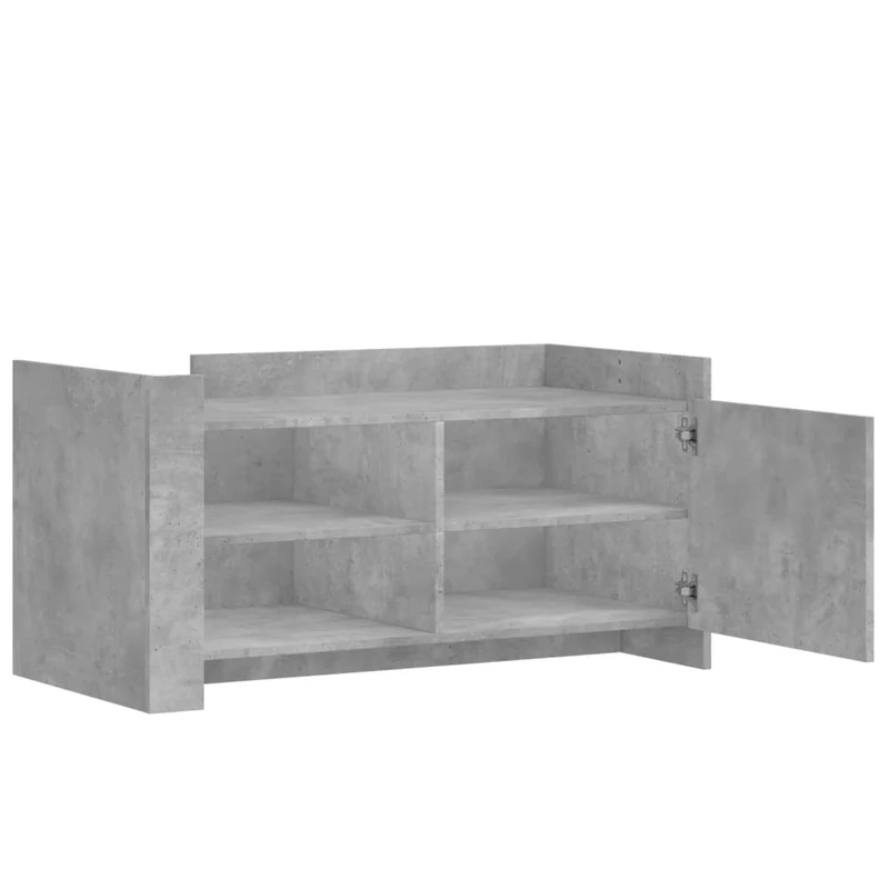 Table basse avec étagères design moderne et contemporaine 100 x 50 x 50 cm bois d'ingénierie gris DEC039237