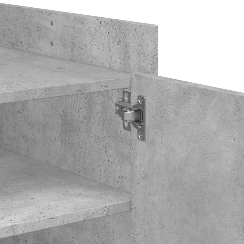 Table basse avec étagères design moderne et contemporaine 100 x 50 x 50 cm bois d'ingénierie gris DEC039237