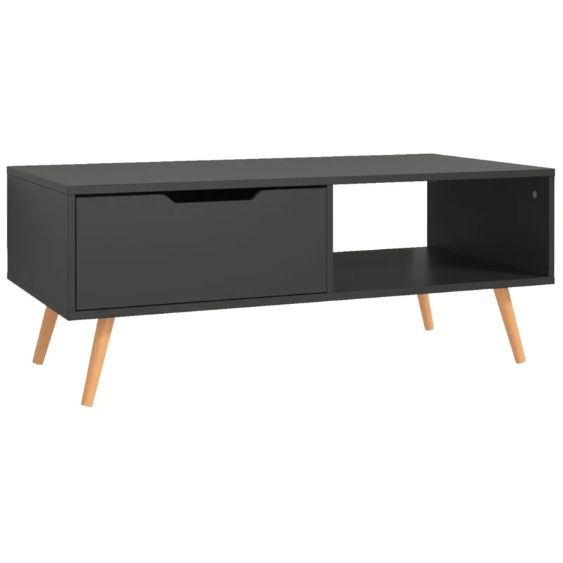 Table basse design moderne et contemporaine 100 x 49,5 x 43 cm bois d'ingénierie gris DEC039147