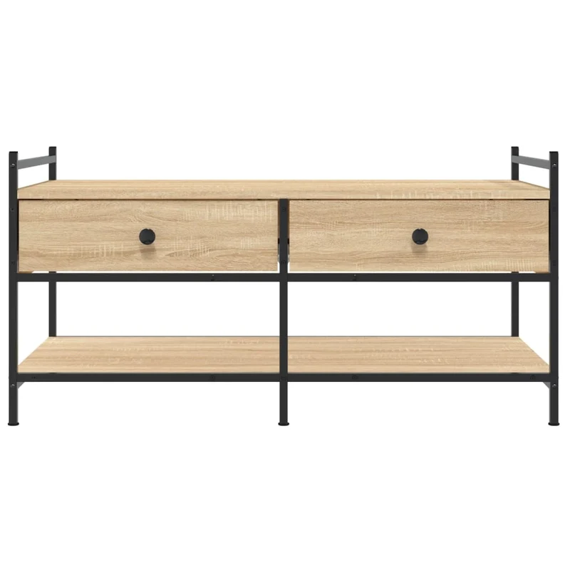 Table basse avec tiroirs design moderne industriel 99 x 50 x 50 cm bois d'ingénierie et métal DEC039080