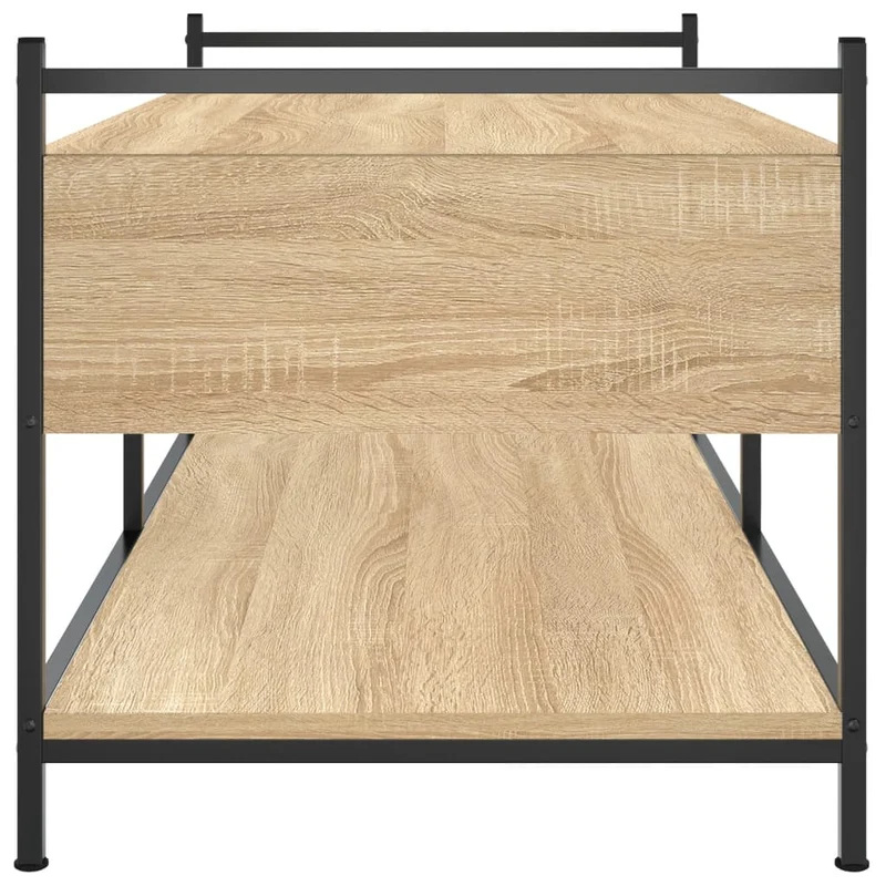 Table basse avec tiroirs design moderne industriel 99 x 50 x 50 cm bois d'ingénierie et métal DEC039080