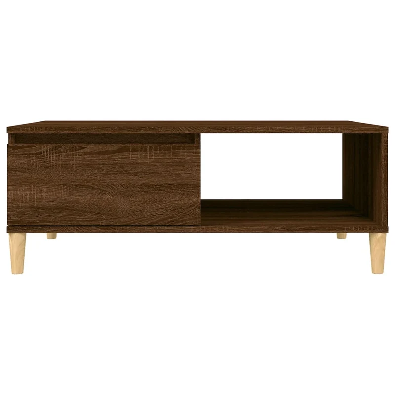 Table basse design moderne et contemporaine 90 x 60 x 35 cm bois d'ingénierie marron DEC038824